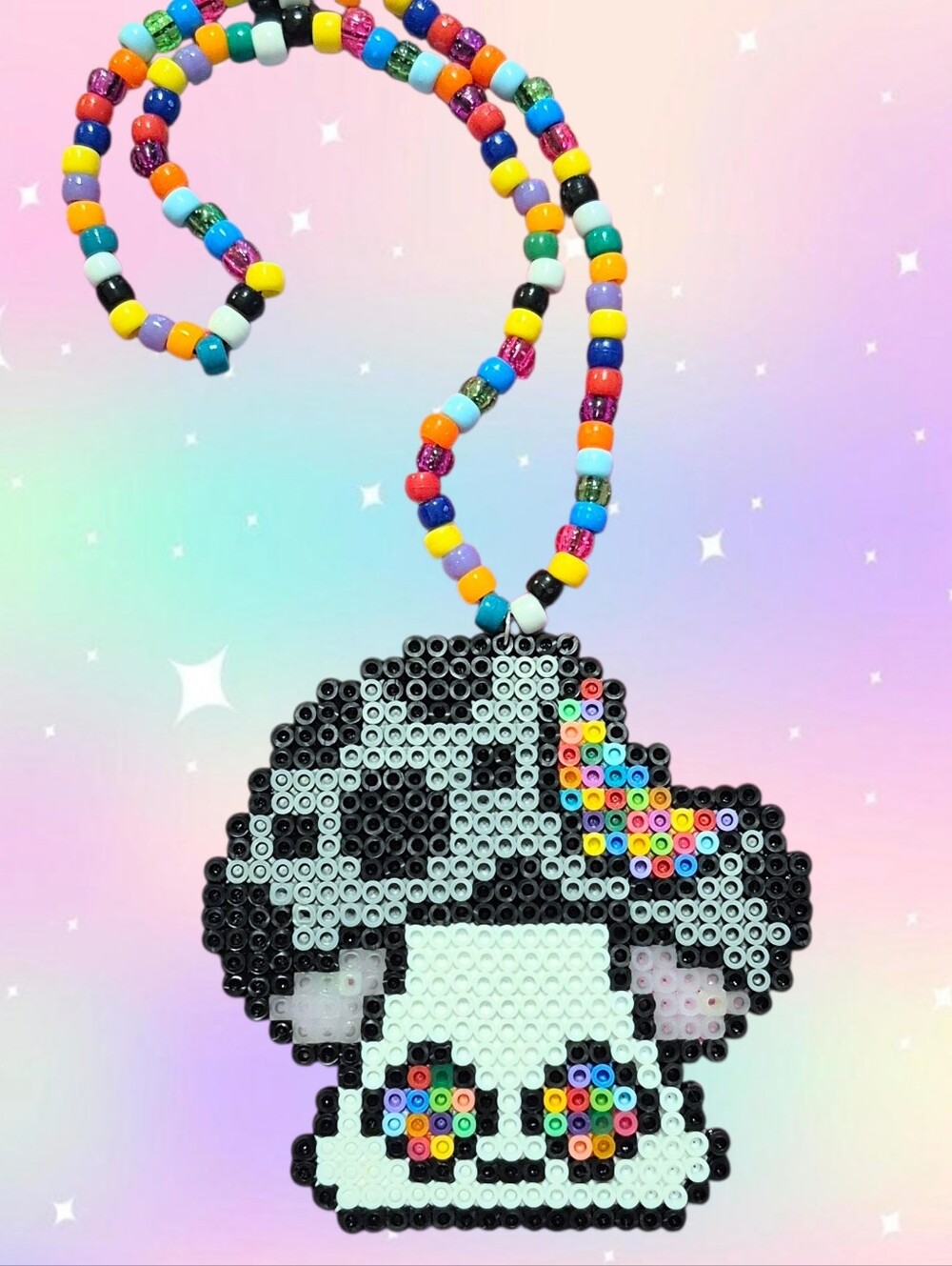 Trippy Mushroom Kandi Necklace